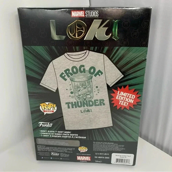NIB FUNKO POP Tees Marvel Loki Frog Of Thunder Short Sleeve Limited T Shirt 2XL - Picture 1 of 5